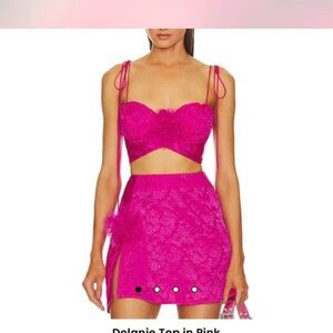Pink Lace Crop Top and Skirt FOR LOVE AND LEMONS SET